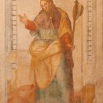 Affresco di San Giacomo Minore sulla parete nord della navata