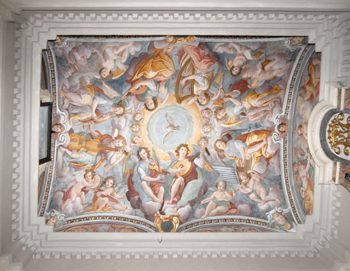 volta della cappella della famiglia Porta, con il ciclo affrescato nel 1611