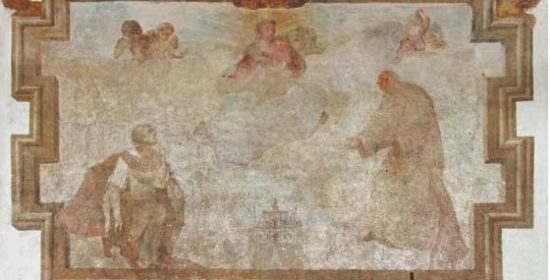 l'affresco sulla facciata dell'ospizio certosino